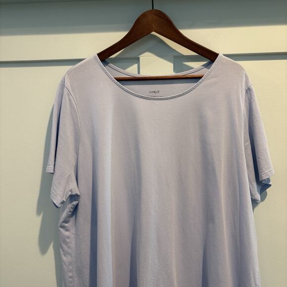 Pure Jill Tunic Top 2X Sky Blue Scoop Neck Elliptical Tee Pima Cotton Capsule - Picture 3 of 12